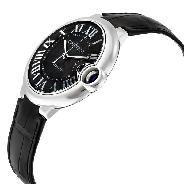  Shop Authentic Cartier Ballon Bleu De Cartier Black Dial Black Leather Strap Watch for Men - WSBB0003 - Luxxuri