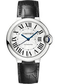  Shop Authentic Cartier Ballon Bleu de Cartier Silver Dial Black Leather Strap Watch for Men - WSBB0026 - Luxxuri