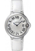  Shop Authentic Cartier Ballon Bleu de Cartier Silver Dial White Leather Strap Watch for Women - W6920087 - Luxxuri