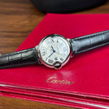  Shop Authentic Cartier Ballon Bleu De Cartier Silver Dial Black Leather Strap Watch for Women - WSBB0030 - Luxxuri