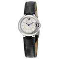  Shop Authentic Cartier Ballon Bleu de Cartier Diamonds Silver Dial Black Leather Strap Watch for Women - W4BB0008 - Luxxuri