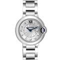  Shop Authentic Cartier Ballon Bleu de Cartier Diamonds Silver Dial Silver Steel Strap Watch for Women - WE902073 - Luxxuri