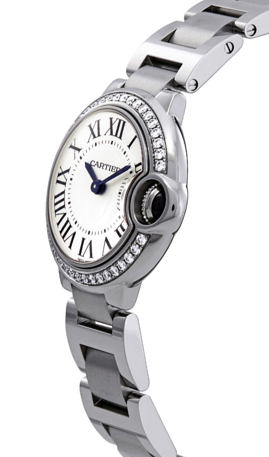  Shop Authentic Cartier Ballon Bleu De Cartier Diamonds White Dial Silver Steel Strap Watch for Women - W4BB0015 - Luxxuri