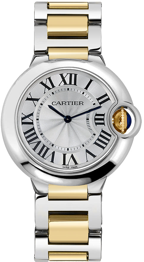  Shop Authentic Cartier Ballon Bleu Silver Dial Two Tone Steel Strap Watch for Unisex Watch - W69008Z3 - Luxxuri