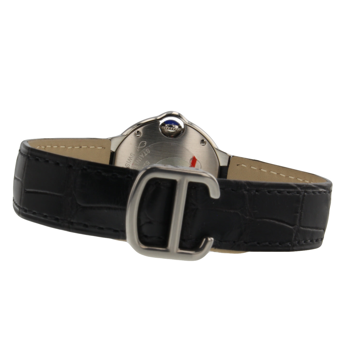  Shop Authentic Cartier Ballon Bleu Silver Dial Black Leather Strap Watch for Women - W69018Z4 - Luxxuri