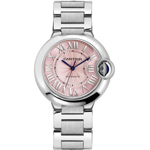  Shop Authentic Cartier Ballon Bleu De Cartier Pink Dial Silver Steel Strap Watch for Women - W6920041 - Luxxuri