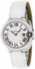  Shop Authentic Cartier Ballon Bleu de Cartier Silver Dial White Leather Strap Watch for Women - W6920087 - Luxxuri