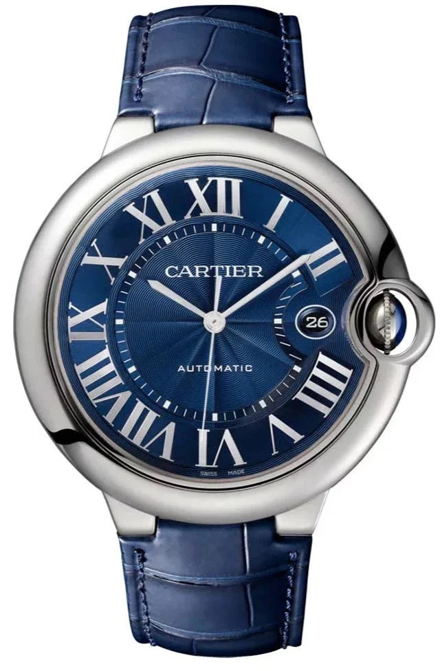  Shop Authentic Cartier Ballon Bleu De Cartier Blue Dial Blue Leather Strap Watch for Men - WSBB0027 - Luxxuri