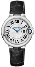  Shop Authentic Cartier Ballon Bleu De Cartier Silver Dial Black Leather Strap Watch for Women - WSBB0034 - Luxxuri