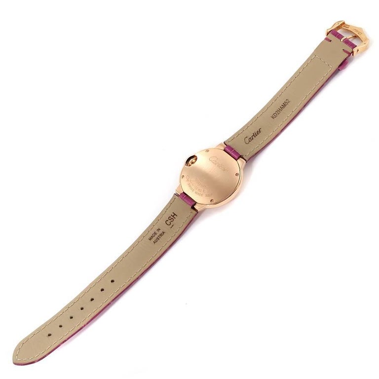  Shop Authentic Cartier Ballon Bleu Diamonds White Dial Pink Leather Strap Watch for Women - WE902050 - Luxxuri