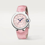  Shop Authentic Cartier Ballon Blue De Cartier Pink Dial Pink Leather Strap Watch for Women - WSBB0031 - Luxxuri