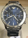  Shop Authentic Emporio Armani Mario Chronograph Blue Dial Silver Steel Strap Watch For Men - AR11306 - Luxxuri