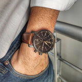  Shop Authentic Fossil Brox Multifunction Grey Dial Brown Leather Strap Watch for Men - BQ2800 - Luxxuri