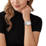  Shop Authentic Michael Kors Lennox Three-Hand Silver Dial Gold Steel Strap Watch For Women - MK7278 - Luxxuri