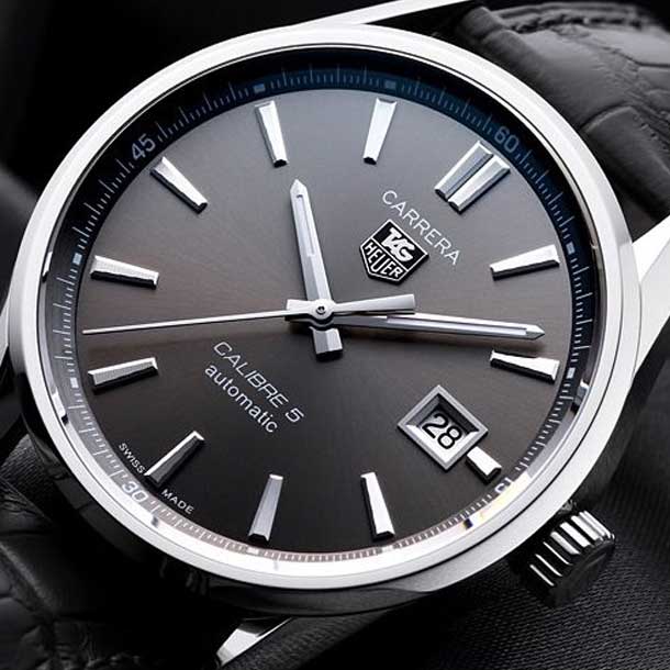  Shop Authentic Tag Heuer Carrera Automatic 41mm Black Dial Black Leather Strap Watch for Men - WAR201A.FC6266 - Luxxuri