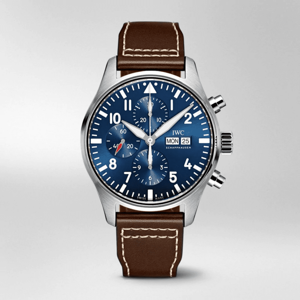  Shop Authentic IWC Pilot’s Watch Chronograph Edition “Le Petit Prince” Blue Dial Brown Leather Strap Watch for Men - IW377714 - Luxxuri