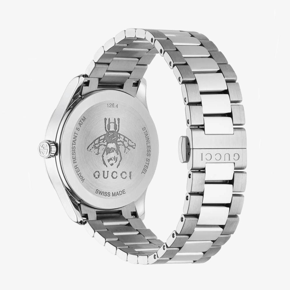  Shop Authentic Gucci G Timeless Black Dial Silver Steel Strap Watch For Women - YA1264029 - Luxxuri
