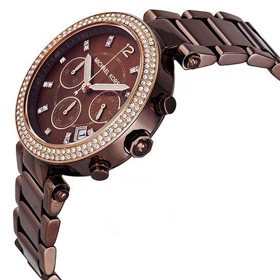  Shop Authentic Michael Kors Parker Chronograph Brown Dial Brown Steel Strap Watch For Women - MK5578 - Luxxuri