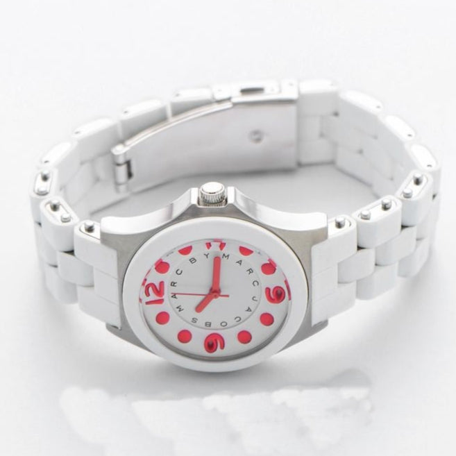 Marc Jacobs Pelly White Dial White Silicone Strap Watch for Women - MBM2588