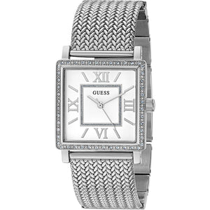  Shop Authentic Guess Highline White Dial Silver Mesh Bracelet Watch For Women - W0826L1 - Luxxuri