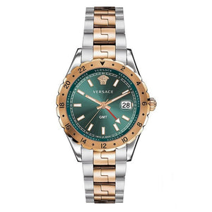  Shop Authentic Versace Hellenyium GMT Green Dial Two Tone Steel Strap Watch for Men - V11050015 - Luxxuri