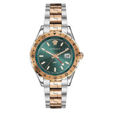  Shop Authentic Versace Hellenyium GMT Green Dial Two Tone Steel Strap Watch for Men - V11050015 - Luxxuri