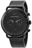  Shop Authentic Emporio Armani Aviator Chronograph Black Dial Black Mesh Bracelet Watch For Men - AR11264 - Luxxuri