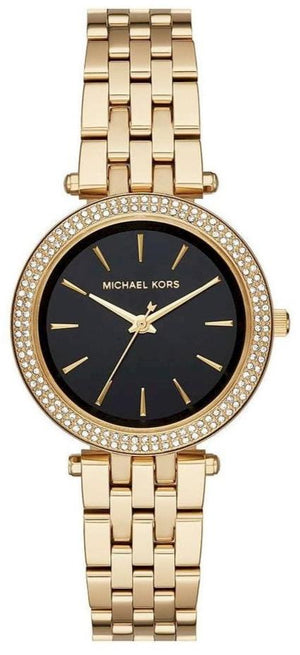  Shop Authentic Michael Kors Mini Darci Quartz Black Dial Gold Steel Strap Watch For Women - MK3738 - Luxxuri