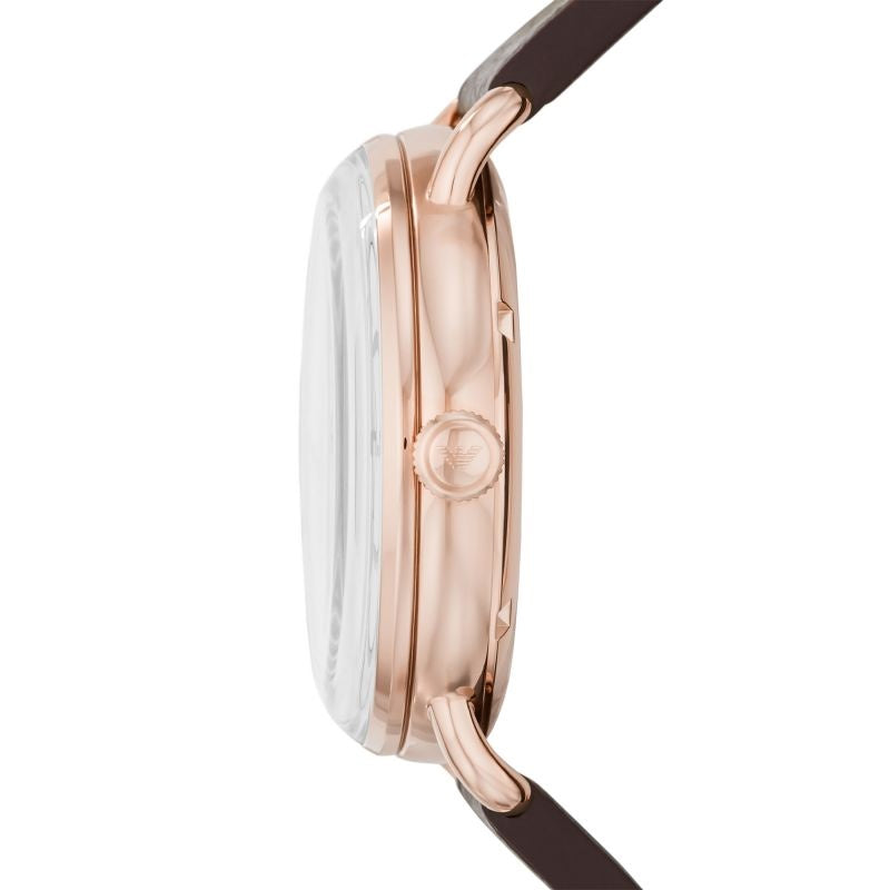  Shop Authentic Emporio Armani Meccanico Automatic White Dial Brown Leather Strap Watch For Men - AR60027 - Luxxuri