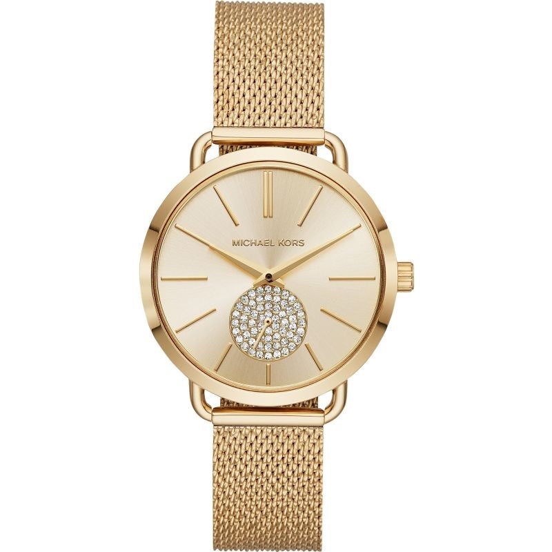  Shop Authentic Michael Kors Portia Gold Dial Gold Mesh Bracelet Watch for Women - MK3844 - Luxxuri