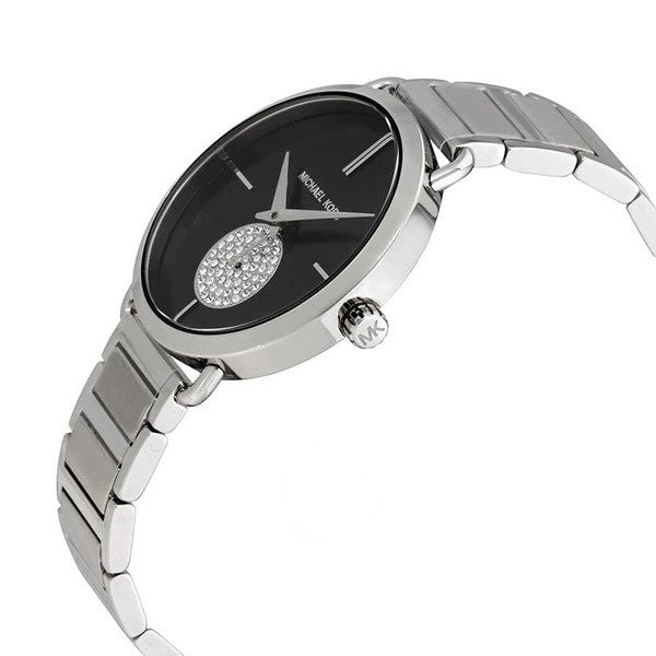  Shop Authentic Michael Kors Portia Black Dial Silver Steel Strap Watch for Women - MK3638 - Luxxuri