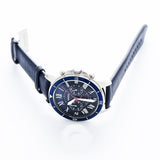  Shop Authentic Fossil Grant Chronograph Blue Dial Blue Leather Strap Watch for Men - FS5373 - Luxxuri