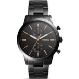  Shop Authentic Fossil Townsman Chronograph Black Dial Black Steel Strap Watch for Men - FS5379 - Luxxuri