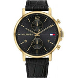  Shop Authentic Tommy Hilfiger Daniel Black Dial Black Leather Strap Watch for Men - 1710417 - Luxxuri