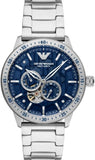  Shop Authentic Emporio Armani Mario Chronograph Automatic Blue Dial Silver Steel Strap Watch For Men - AR60052 - Luxxuri