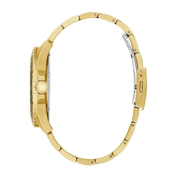 Guess Odyssey Multifunction Black Dial Gold Steel Strap Watch For Men - W1107G4