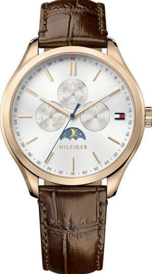  Shop Authentic Tommy Hilfiger Oliver Chronograph White Dial Brown Leather Strap Watch for Men - 1791306 - Luxxuri