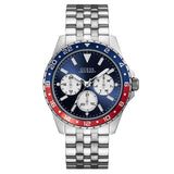  Shop Authentic Guess Odyssey Multifunction Blue Dial Silver Steel Strap Watch For Men - W1107G2 - Luxxuri