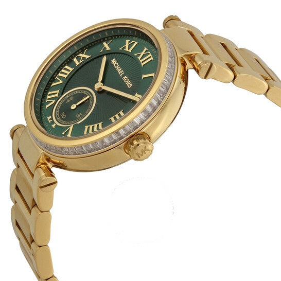  Shop Authentic Michael Kors Skylar Green Dial Gold Steel Strap Watch for Women - MK6065 - Luxxuri