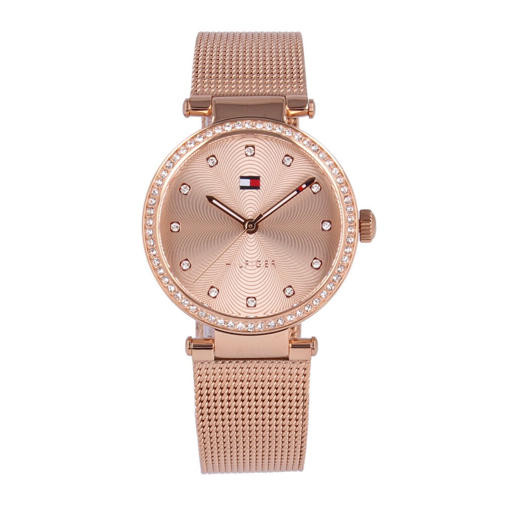  Shop Authentic Tommy Hilfiger Lynn Quartz Rose Gold Dial Rose Gold Mesh Bracelet Watch For Women - 1781865 - Luxxuri