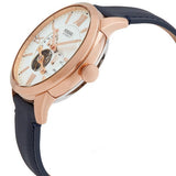  Shop Authentic Fossil Townsman Automatic White Dial Navy Blue Leather Strap Watch for Men - ME3171 - Luxxuri