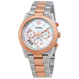  Shop Authentic Fossil Perfect Boyfriend Mother of Pearl Dial Two Tone Steel Strap Watch for Women - ES4135 - Luxxuri