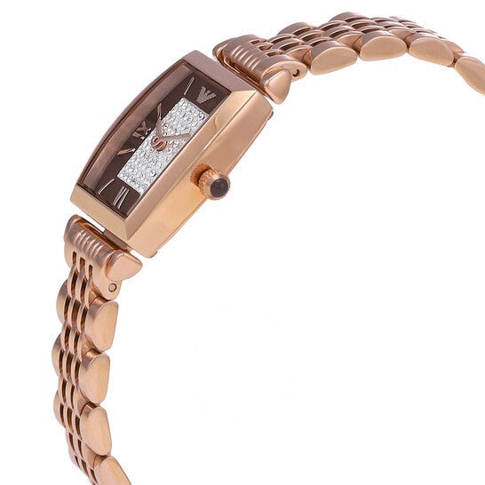  Shop Authentic Emporio Armani Gianni T-Bar Analog Crystal Brown Dial Rose Gold Steel Strap Watch For Women - AR11407 - Luxxuri