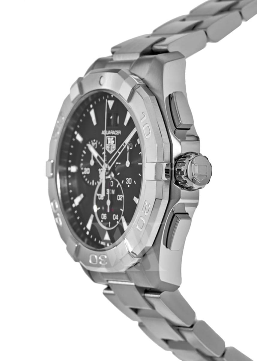  Shop Authentic Tag Heuer Aquaracer Chronograph Black Dial Silver Steel Strap Watch for Men - CAY1110.BA0927 - Luxxuri