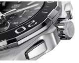  Shop Authentic Tag Heuer Aquaracer Quartz Chronograph Black Dial Silver Steel Strap Watch for Men - CAY111A.BA0927 - Luxxuri