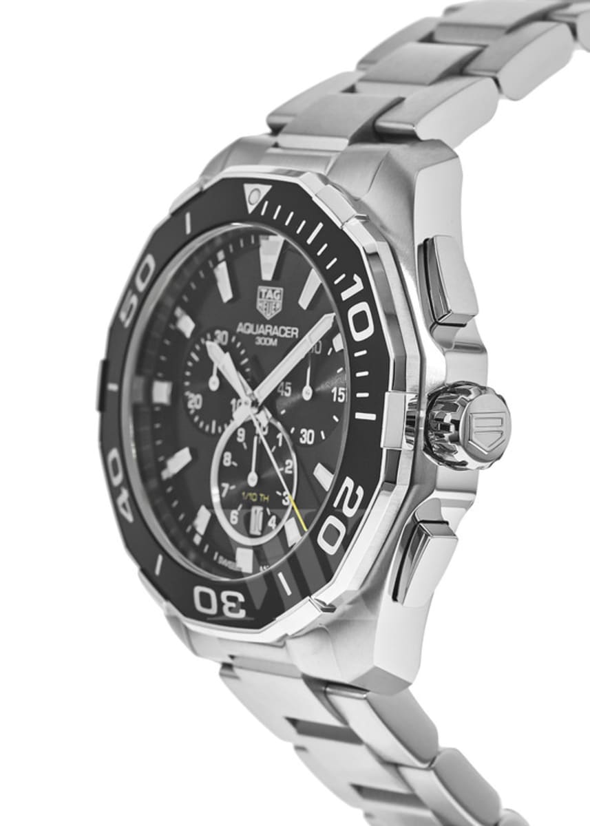  Shop Authentic Tag Heuer Aquaracer Calibre 16 Day-Date Black Dial Silver Steel Strap Watch for Men - CAY211A.BA0927 - Luxxuri