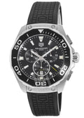  Shop Authentic Tag Heuer Carrera Aquaracer Quartz Chronograph Black Dial Black Rubber Strap Watch for Men - CAY111A.FT6041 - Luxxuri