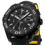  Shop Authentic Tag Heuer Aquaracer Chronograph PVD Black Dial Black Nylon Strap Watch for Men - CAY218A.FC6361 - Luxxuri