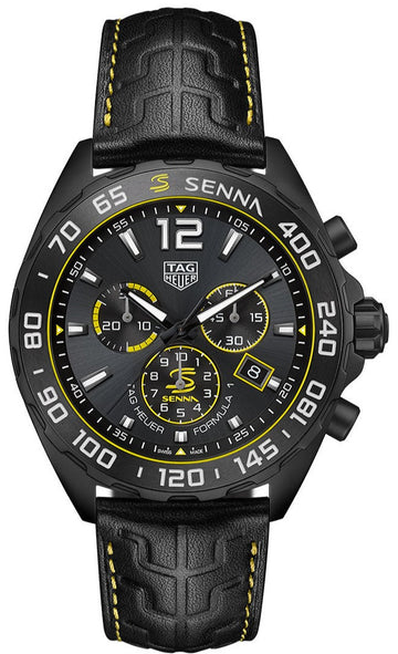  Shop Authentic Tag Heuer Formula 1 Chronograph Senna Black Dial Black Leather Strap Watch for Men - CAZ101AJ.FC6487 - Luxxuri