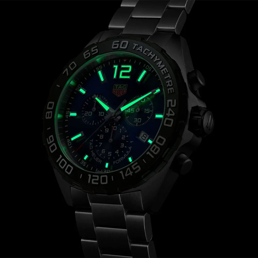  Shop Authentic Tag Heuer Formula 1 Chronograph Blue Dial Silver Steel Strap Watch for Men - CAZ101AV.BA0842 - Luxxuri